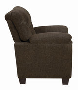 Clemintine Brown Upholstered Chair with Nailhead Trim