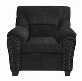 Clemintine Graphite Upholstered Chair with Nailhead Trim