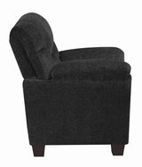 Clemintine Graphite Upholstered Chair with Nailhead Trim