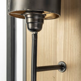Cleo Black Metal and Wood Rectangular Wall Sconce by Mercana at Eve Furniture