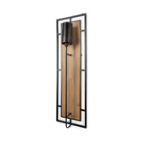 Cleo Black Metal and Wood Rectangular Wall Sconce by Mercana at Eve Furniture