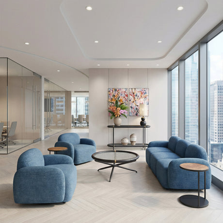 Cleo Blue Swivel Chair by Zuomod at Eve Furniture