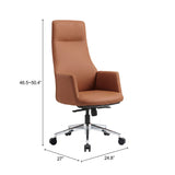 Cleopatra Office Chair Brown by Zuomod at Eve Furniture