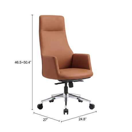 Cleopatra Office Chair Brown by Zuomod at Eve Furniture