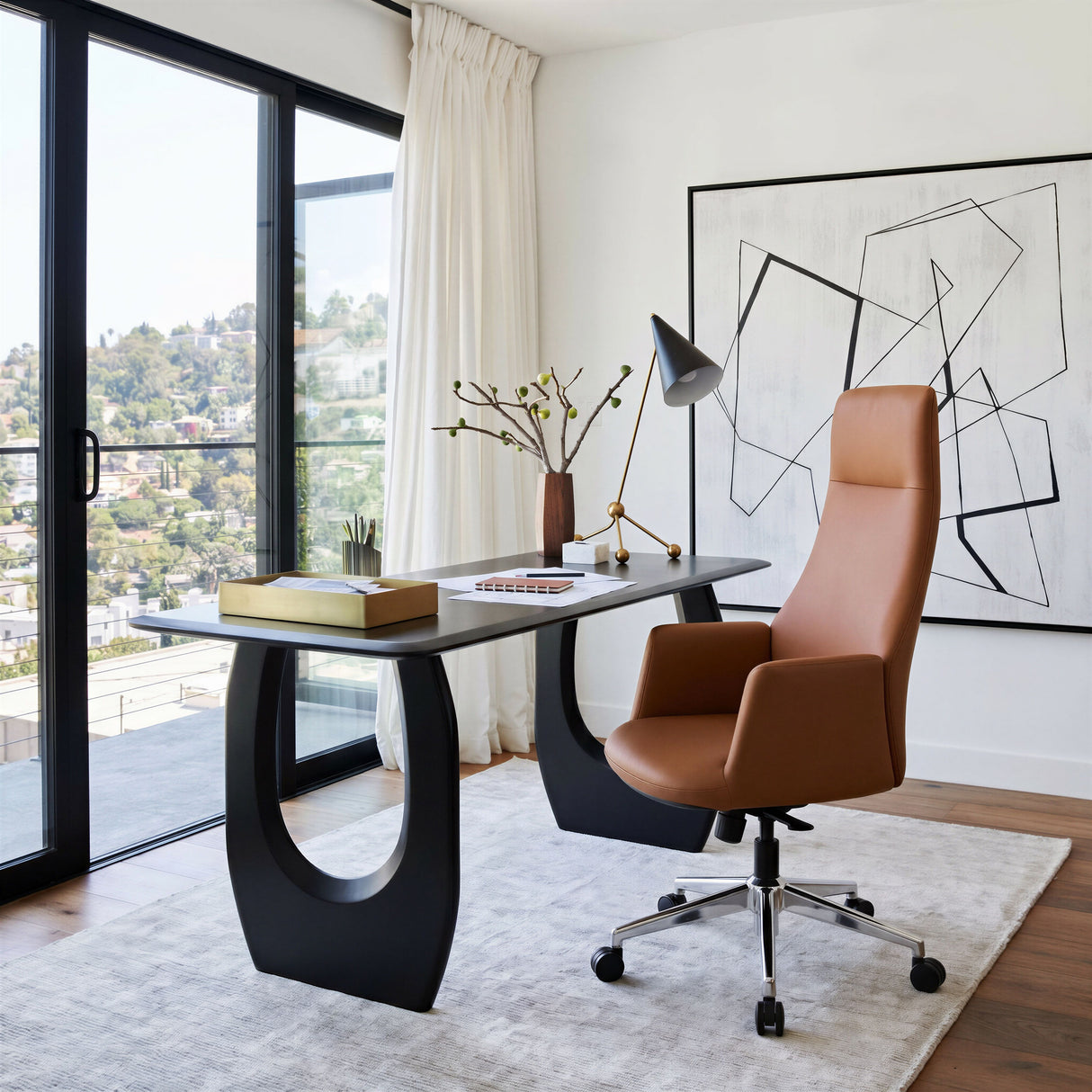 Cleopatra Office Chair Brown by Zuomod at Eve Furniture