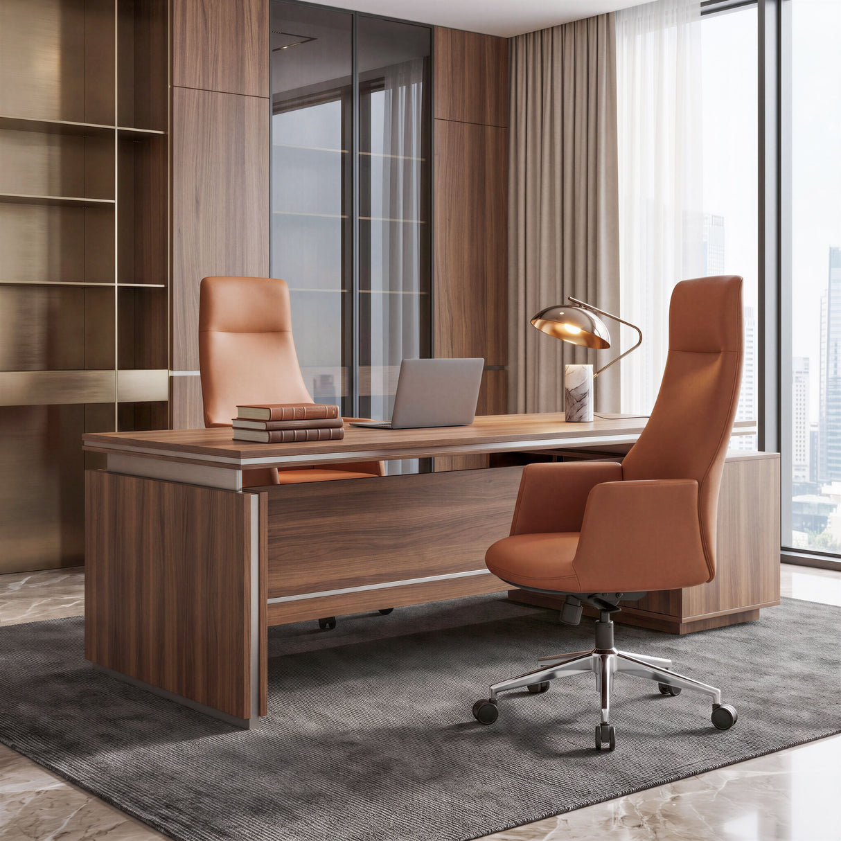 Cleopatra Office Chair Brown by Zuomod at Eve Furniture