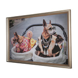 Clever Canines by Mercana Studio a Hand Embellished Textured Framed Photo Art Print Matted under Gla by Mercana at Eve Furniture