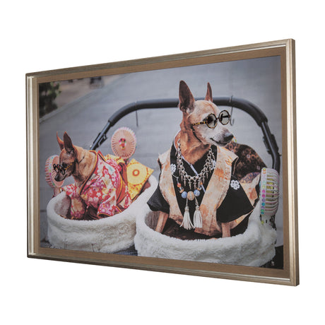 Clever Canines by Mercana Studio a Hand Embellished Textured Framed Photo Art Print Matted under Gla by Mercana at Eve Furniture