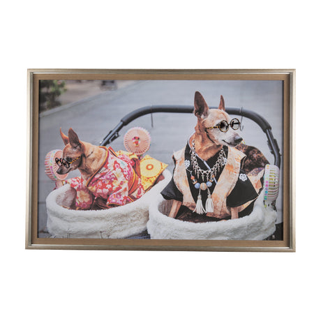 Clever Canines by Mercana Studio a Hand Embellished Textured Framed Photo Art Print Matted under Gla by Mercana at Eve Furniture