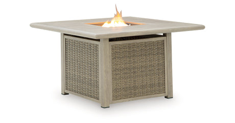 Cliff Trails Beige Fire Pit Table by Ashley at Eve Furniture