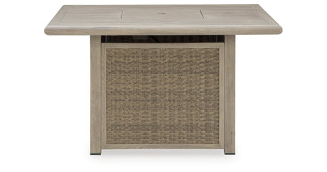Cliff Trails Beige Fire Pit Table by Ashley at Eve Furniture