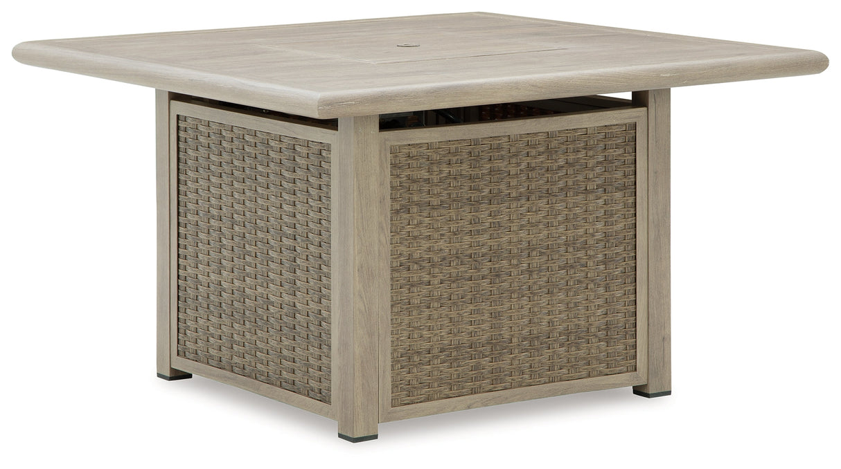 Cliff Trails Beige Fire Pit Table by Ashley at Eve Furniture