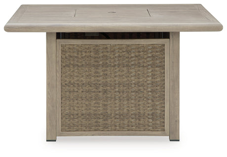 Cliff Trails Beige Fire Pit Table by Ashley at Eve Furniture