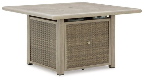 Cliff Trails Beige Fire Pit Table by Ashley at Eve Furniture