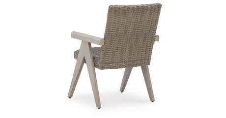 Cliff Trails Beige Outdoor Arm Chair by Ashley at Eve Furniture