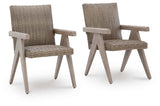 Cliff Trails Beige Outdoor Arm Chair by Ashley at Eve Furniture