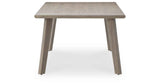 Cliff Trails Beige Outdoor Dining Table and 4 Arm Chairs by Ashley at Eve Furniture