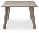 Cliff Trails Beige Outdoor Dining Table and 4 Arm Chairs by Ashley at Eve Furniture