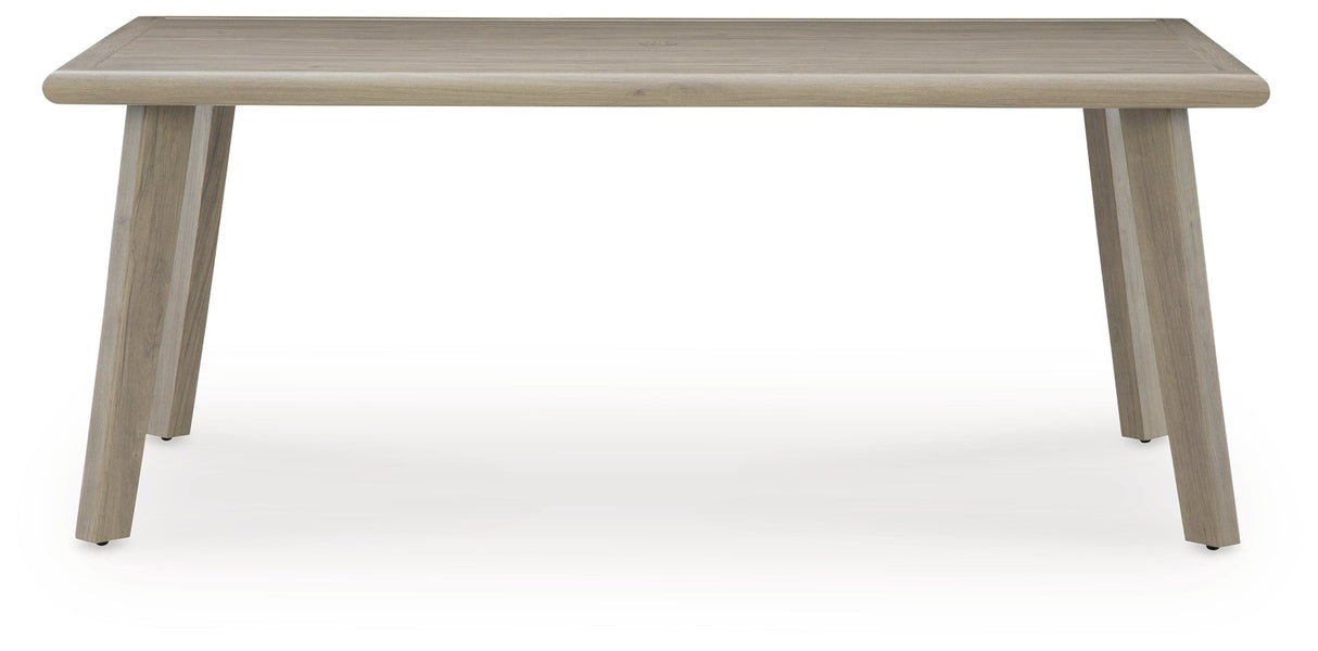 Cliff Trails Beige Outdoor Dining Table by Ashley at Eve Furniture