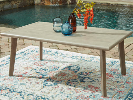 Cliff Trails Beige Outdoor Dining Table by Ashley at Eve Furniture