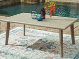 Cliff Trails Beige Outdoor Dining Table by Ashley at Eve Furniture