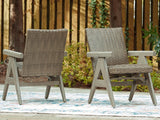 Cliff Trails Beige Outdoor Rocking Arm Chair by Ashley at Eve Furniture