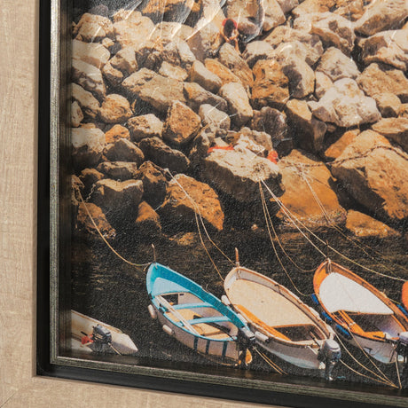 Cliffside View by Mercana Studio a Hand Embellished Textured Framed Art Photo Matted under Glass by Mercana at Eve Furniture