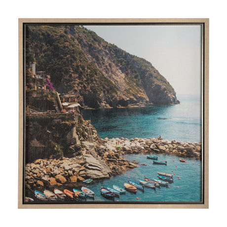 Cliffside View by Mercana Studio a Hand Embellished Textured Framed Art Photo Matted under Glass by Mercana at Eve Furniture
