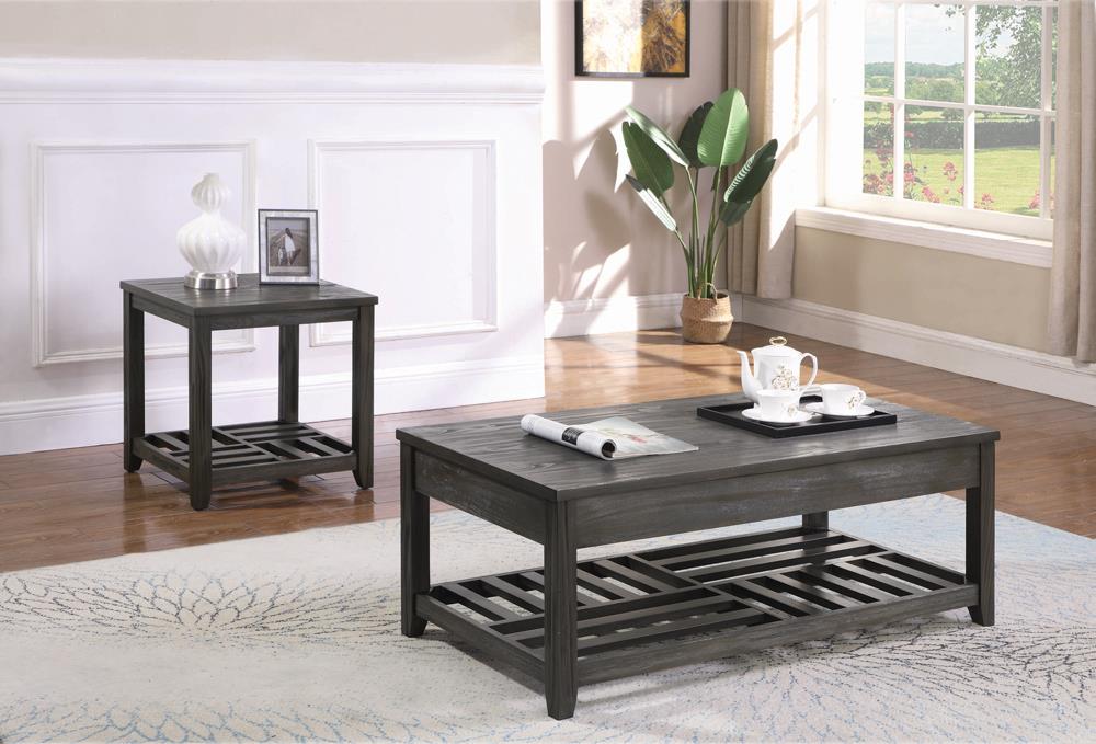 Cliffview Gray Lift Top Coffee Table with Storage Cavities