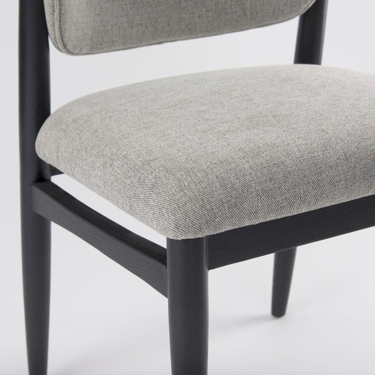 Cline 20.9L x 23.0W x 31.9H Gray Fabric W/Black Wood Dining Chair, Set of 2 by Mercana at Eve Furniture