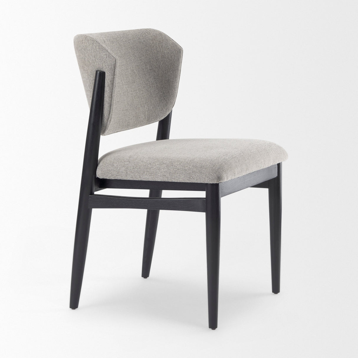 Cline 20.9L x 23.0W x 31.9H Gray Fabric W/Black Wood Dining Chair, Set of 2 by Mercana at Eve Furniture