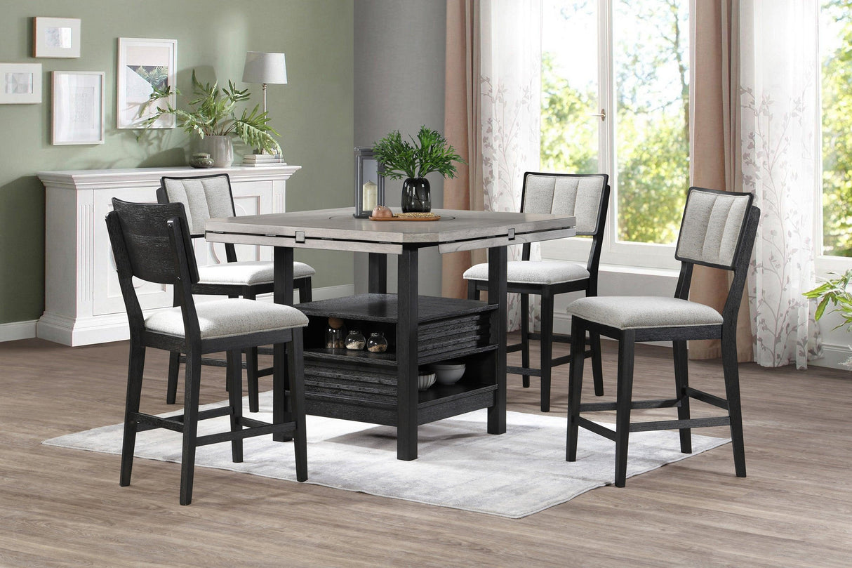 Cline Black and Gray Counter Height Dining Table by Crown Mark at Eve Furniture