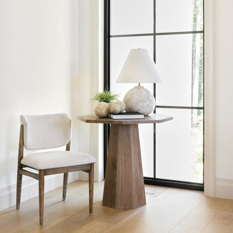 Cline Cream Fabric Upholstered and Light Brown Wood Dining Chair, Set of 2 by Mercana at Eve Furniture