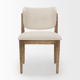 Cline Cream Fabric Upholstered and Light Brown Wood Dining Chair, Set of 2 by Mercana at Eve Furniture
