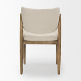 Cline Cream Fabric Upholstered and Light Brown Wood Dining Chair, Set of 2 by Mercana at Eve Furniture