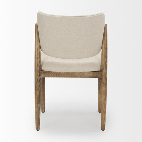 Cline Cream Fabric Upholstered and Light Brown Wood Dining Chair, Set of 2 by Mercana at Eve Furniture