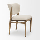 Cline Cream Fabric Upholstered and Light Brown Wood Dining Chair, Set of 2 by Mercana at Eve Furniture