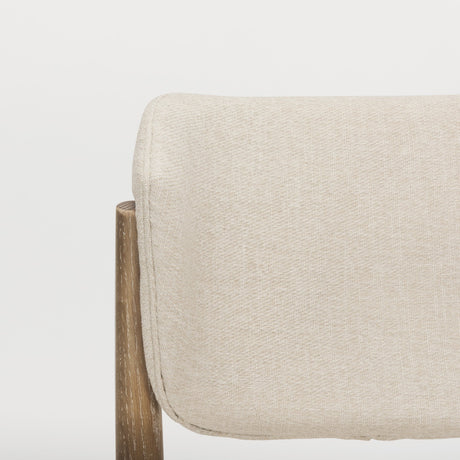 Cline Cream Fabric Upholstered and Light Brown Wood Dining Chair, Set of 2 by Mercana at Eve Furniture