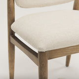 Cline Cream Fabric Upholstered and Light Brown Wood Dining Chair, Set of 2 by Mercana at Eve Furniture