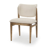 Cline Cream Fabric Upholstered and Light Brown Wood Dining Chair, Set of 2 by Mercana at Eve Furniture
