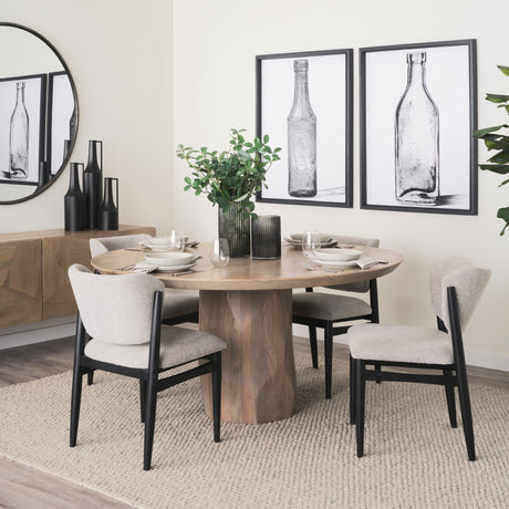 Cline Gray Fabric W/Black Wood Dining Chair, Set of 2 by Mercana at Eve Furniture