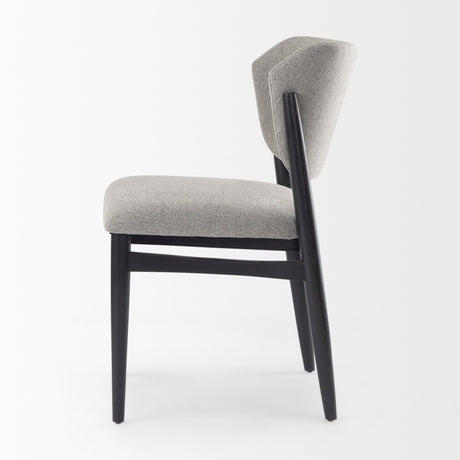 Cline Gray Fabric W/Black Wood Dining Chair, Set of 2 by Mercana at Eve Furniture