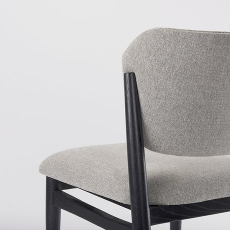 Cline Gray Fabric W/Black Wood Dining Chair, Set of 2 by Mercana at Eve Furniture