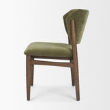 Cline Moss 008 Olive Fabric Upholstered and Brown Wood Dining Chair, Set of 2 by Mercana at Eve Furniture
