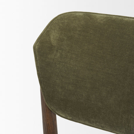 Cline Moss 008 Olive Fabric Upholstered and Brown Wood Dining Chair, Set of 2 by Mercana at Eve Furniture
