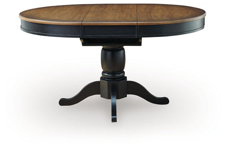 Clorazi Black/Brown Dining Butterfly Extension Table by Ashley at Eve Furniture