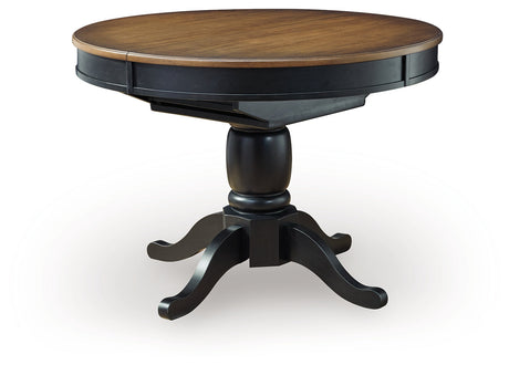 Clorazi Black/Brown Dining Butterfly Extension Table by Ashley at Eve Furniture