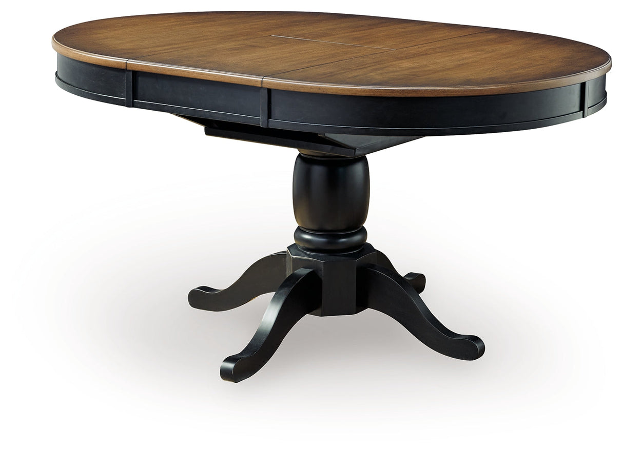Clorazi Black/Brown Dining Butterfly Extension Table by ASHLEY FURNITURE at Eve Furniture