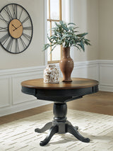 Clorazi Black/Brown Dining Butterfly Extension Table by ASHLEY FURNITURE at Eve Furniture
