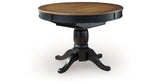 Clorazi Black/Brown Dining Butterfly Extension Table by ASHLEY FURNITURE at Eve Furniture